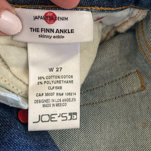 JOE’S Distressed Japanese distressed blue Jeans. Skinny Finn ankle button fly - Picture 8 of 12